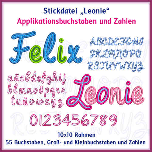 ABC LEONIE applique letter embroidery