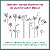 Stickdatei Blumenwiese Doodle skandinavisches Design Blumen Wiese DIY