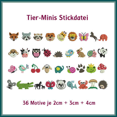 Minis animals embroidery