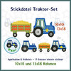Tractor applique set embroidery