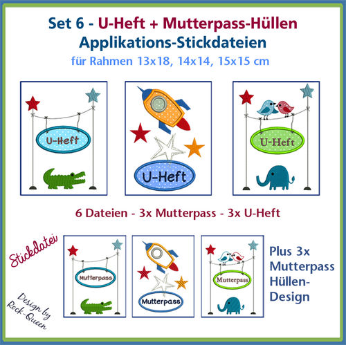 Stickdatei Set-Nr 6 U-Heft Mu-Pass Mutterpass Mutter Pass