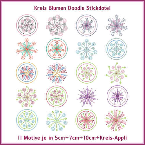 Circle/Round flower doodle embroidery