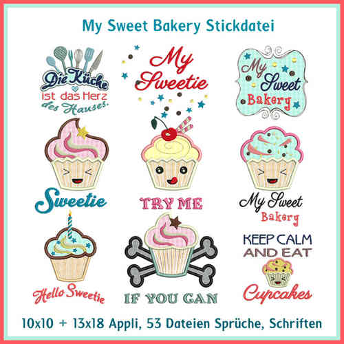 My sweet bakery embroideries