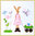 Family rabbit linedraw set embroidery