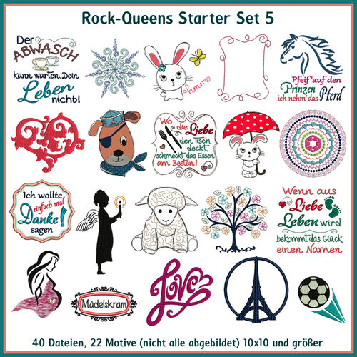 Rock-Queens Starter Set 5 Stickdateien Starter 5