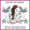 Stickdatei Tattoo Girl Set Tätowierung Rockabilly