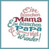 Stickdatei Spruch Herz Mama-Papa-Wunder