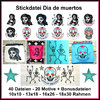 Stickdatei Dia de muertos Tag der Toten Skelette Tattoo