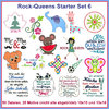 Rock Queens starter set6 embroideries