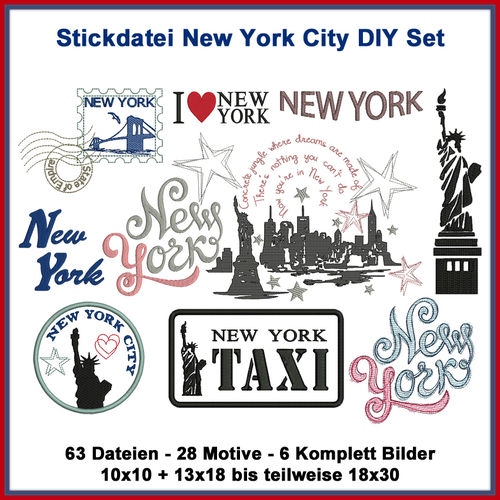Stickdateien New York City DIY Set