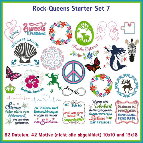 Rock Queens starter set7 embroideries