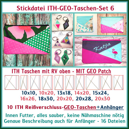 ITH GEO-Taschen Set  Nr 6 Stickdatei in the hoop