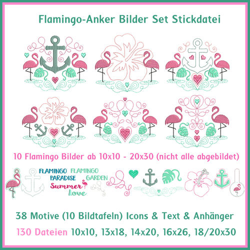 Flamingo Paradise Embroidery Set