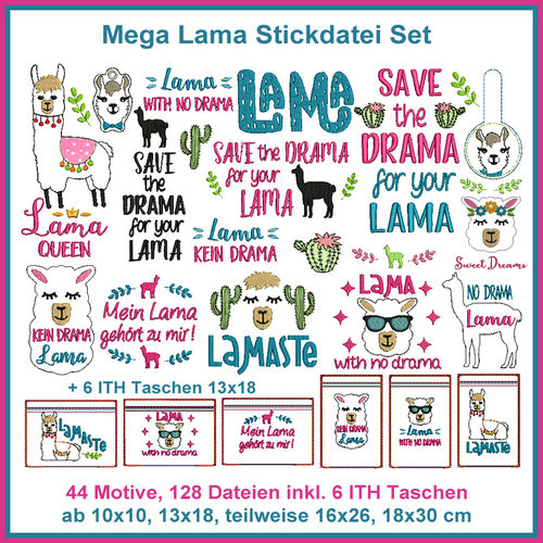 Fichier à broderie Lama Mega Set