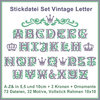 Stickdateien Set ABC Buchstaben Vintage Letter Alphabet Schriften
