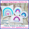 Stickdatei Regenbogen Rainbow Set Puschen Applikationen