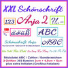 ABC ANJA 2 XXL Schönschrift Initiale Stickdatei Schriften Schreibschrift