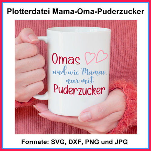 Cutfiles German Saying Omas sind wie Mamas nur mit Puderzucker