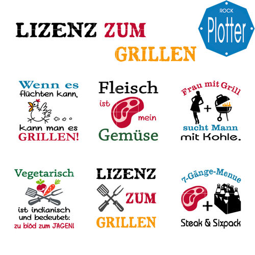 BBQ Grill XXL 2 Cutting Set German phrases