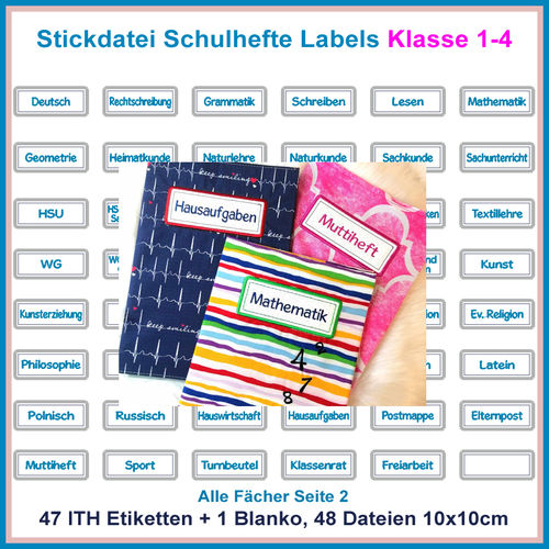 Embroidery file german texts for school booklets elementary school