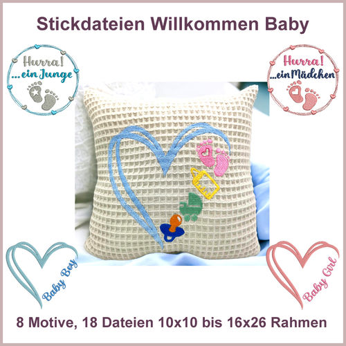 Embroidery files for baby gift welcome baby